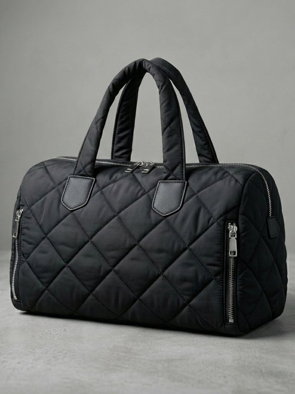 Women's Daily Casual Quilted Portable Pillow Bag Shoulder Crossbody Bag Black
